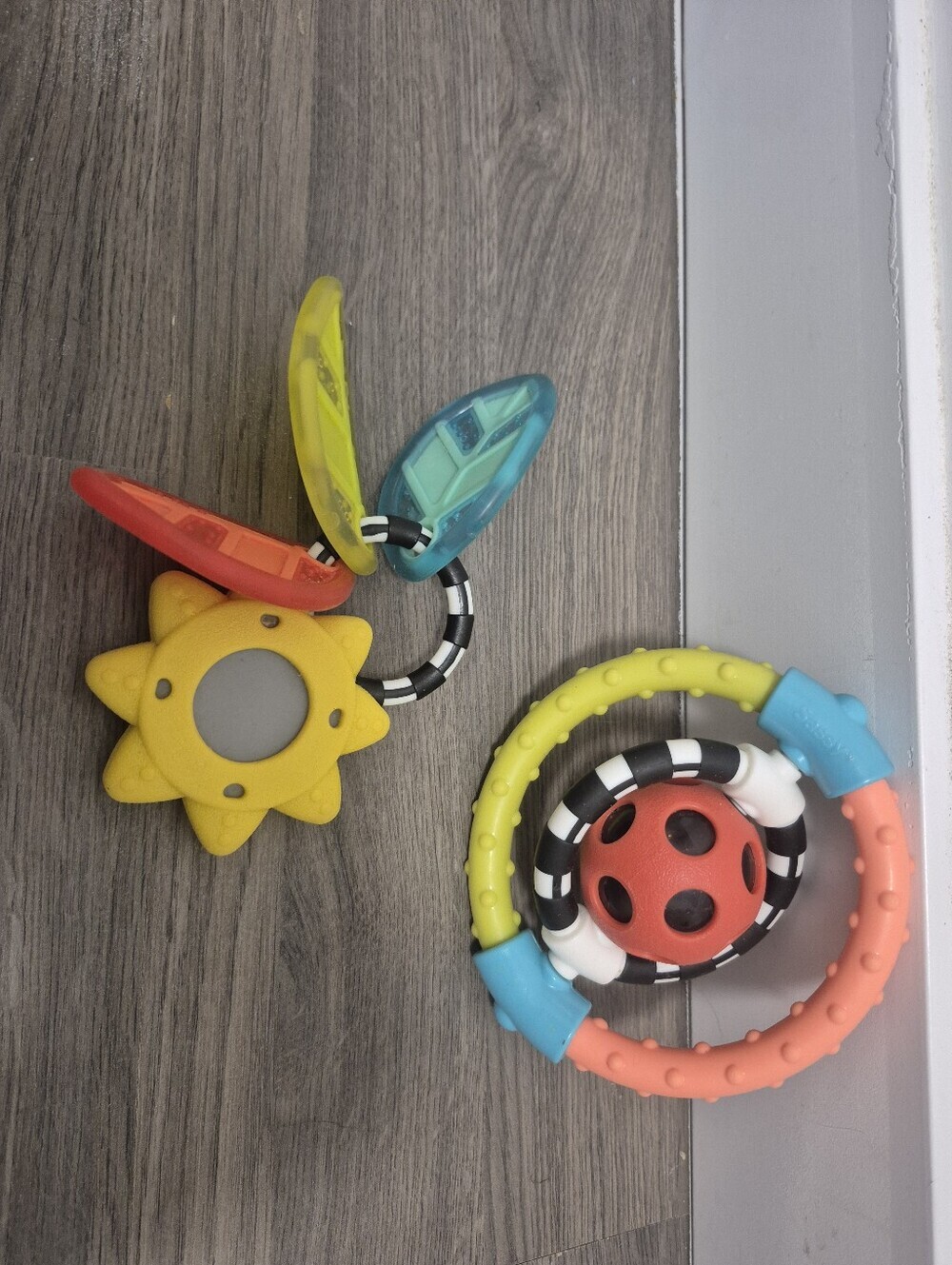 *5/$25* Sassy ECO-Sunshine Shake&Teethe Rattle AND Sassy Spin And Chew Rattle